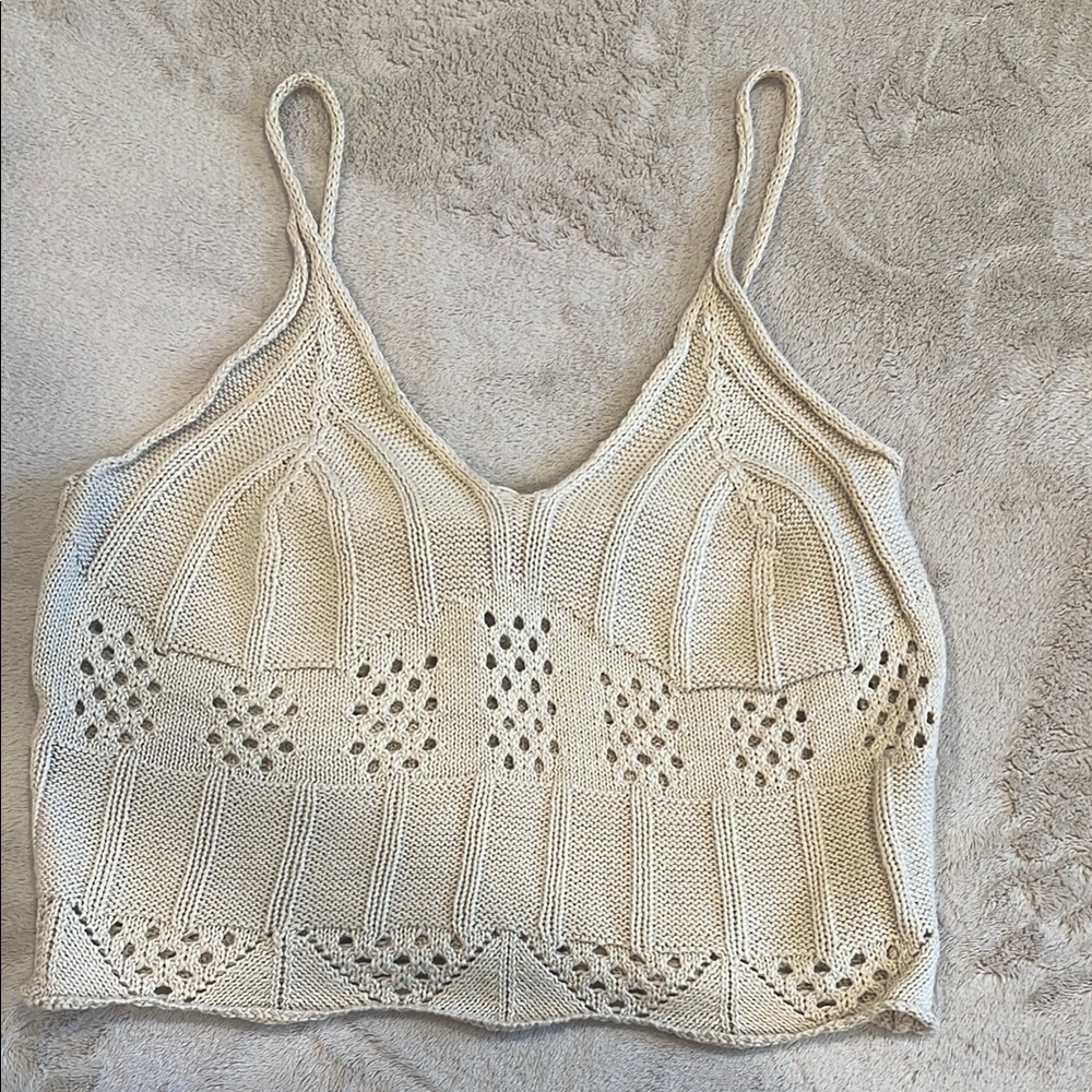 superdown Cream Knit Camisole Top